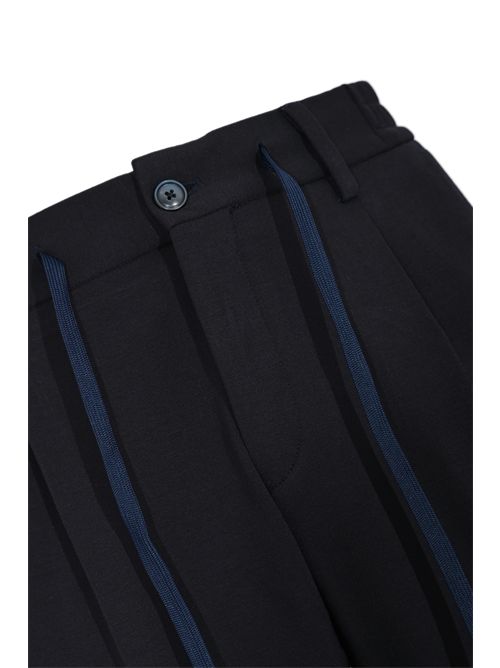 Pantalone in misto rayon con coulisse Navy DANIELE ALESSANDRINI | DA1FW26P018174